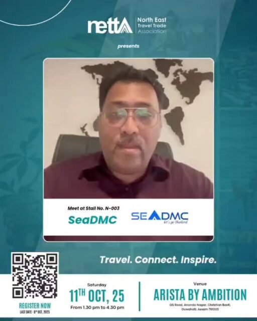 Ready to elevate your travel game?
Meet seaDMC at the NETTA Travel Exhibition 2025 ..!!
📍 Stall No. N-003 | 11th Oct, Arista by Ambition

#seadmc #TravelConnectInspire #TravelAgents #TravelNetworking #NETTA #travelexhibitions