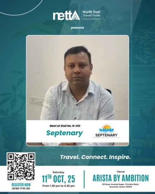 Ready to elevate your travel game?
Meet septenary at the NETTA Travel Exhibition 2025 ..!!
📍 Stall No. N-010 | 11th Oct, Arista by Ambition

#septenary #TravelConnectInspire #TravelAgents #TravelNetworking #NETTA #travelexhibitions